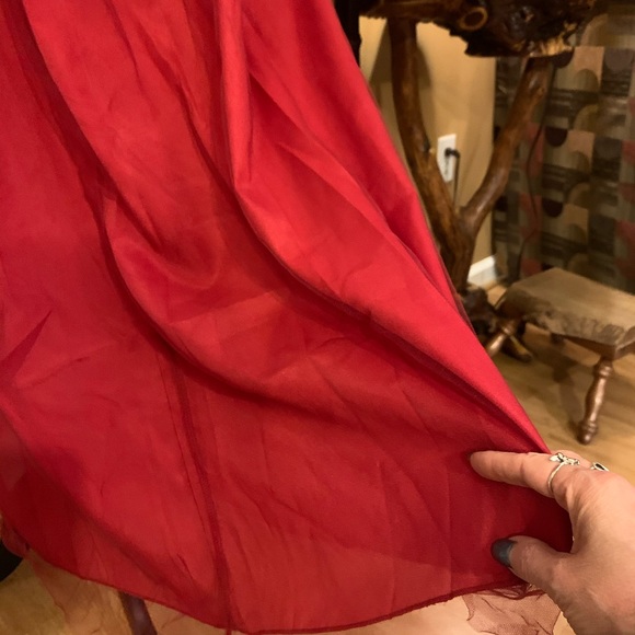 5 for $30.  Lovely Deep Red Empire Waist Gown - Picture 15 of 16